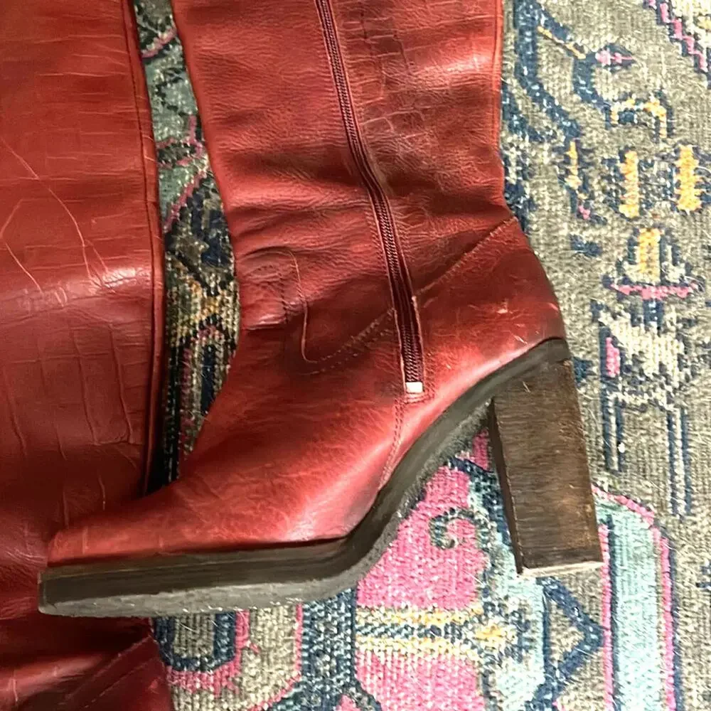 NWOB Free People Novak OTK over the knee leather heeled boots sz 39